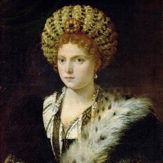 Tizian Isabella d' Este, 1536, Kunsthistorisches Museum Wien. Die Zuschreibung ist unsicher.