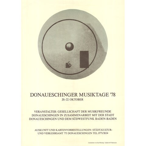 Donaueschinger Musiktage - Plakat 1978 - Karl Rössing