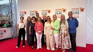 Roter Teppich beim Filmfestival in Ludwigshafen. 