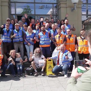 Putzaktion für den Esslinger Hauptbahnhof