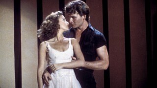 Patrick Swayze und Jennifer Grey in einer Szene des Films „Dirty Dancing“.