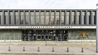 Sitzungssaalgebäude des Oberlandesgericht (OLG) in Stuttgart-Stammheim