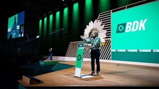 Franziska Brantner (Bündnis 90Die Grünen), Bundesvorsitzende, spricht beim Bundesparteitag von Bündnis 90Die Grünen.