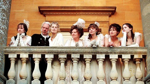 Jena Malone, Donald Sutherland, Rosamund Pike, Brenda Blethyn, Carey Mulligan, Keira Knightley, Talulah Riley in "Stolz und Vorurteil" (2005)