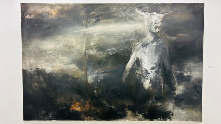 Christa Näher: "Minotaurus", 1985, Acryl auf Leinwand, 210 x 320 cm