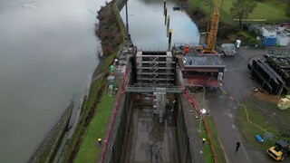 Arbeiten an Schleuse Müden