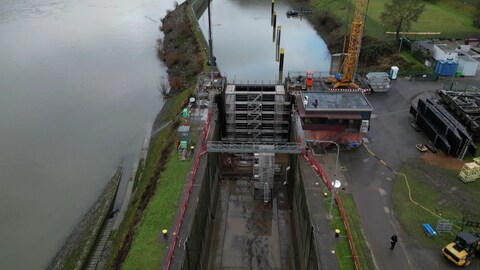 Arbeiten an Schleuse Müden
