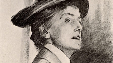 Zeichnung der Komponistin Ethel Smyth (1858-1944)