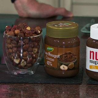verschiedene Auswahl an Nuss-Nougat-Creme