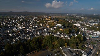 Die Stadt Montabaur von oben. Bei der Bundestagswahl 2025 ist es der Wahlkreis 203 Montabaur.