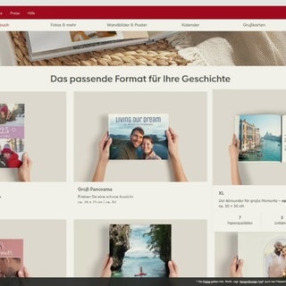 Eine Website auf der man digital Fotobücher erstellen kann