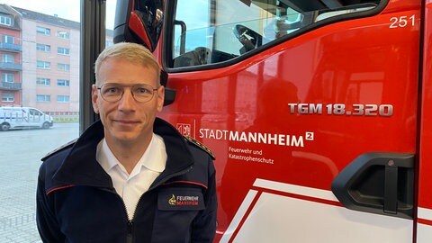 Maximilian Schneeganß von der Mannheimer Feuerwehr