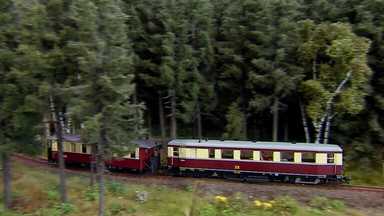 Der Zittauer Schmalspur-Triebwagen VT 137322 im Modell. 