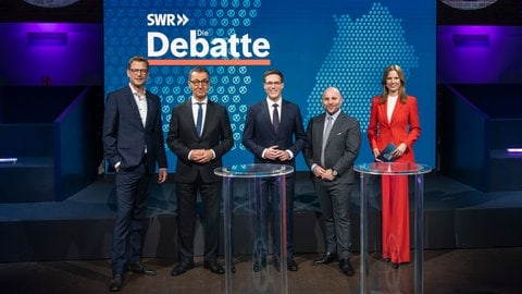 Die Spitzenkandidaten von CDU, Grünen und AfD debattierten live im SWR.
