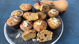 Butternutkürbis-Muffins mit Ahornsirupglasur