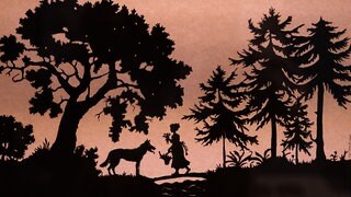 "Rotkäppchen und der Wolf" schnell erzählt in Piktogrammen.