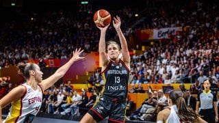 Deutsche Basketball-Nationalmannschaft der Frauen bei der WM in Berlin.
