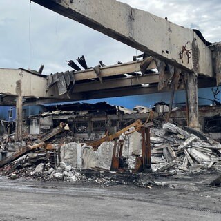 Die Lage vor Ort nach dem Brand auf dem Großmarkt in Stuttgart.