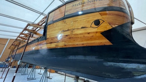 Die "Stella Noviomagi" wird derzeit im Trockendock auf Vordermann gebracht, damit sie im Mai wieder über die Mosel schippern kann. 