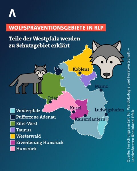 Wolfspräventionsgebiete in RLP