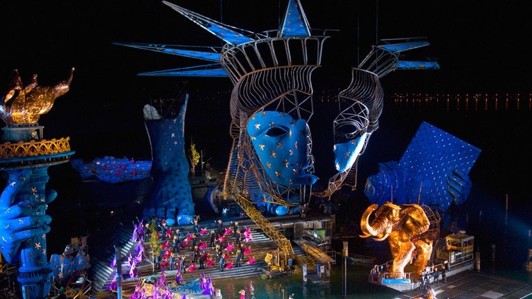 Bühnenbild der Bregenzer Festspiele auf der Seebühne im Bodensee