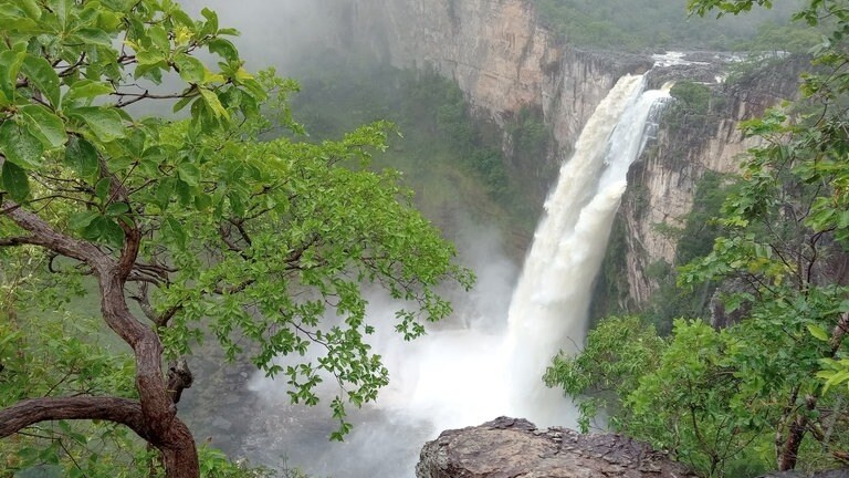 Das zentrale Hochplateau ist durchschnittlich 800 Meter hoch. Im Nationalpark Chapada dos Veadeiros ragen Gebirgskämme sogar bis auf 1.700 Meter in die Höhe. Überall in diesen Bergen fallen Wasserfälle in tiefe Schluchten. Tafelberge, Hügel und Täler, weite Wiesen, Palmenhaine, frische Quellen, Bäche und natürliche Schwimmbecken ziehen viel Besuch in den Park.