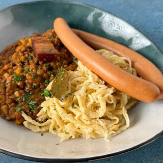 Alblinsen mit Spätzle