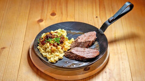 Kässpatzen mit Kalbsfilet