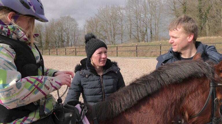 Eßlingen Familie mit Pferd