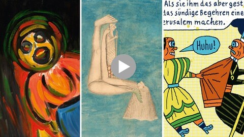 3 Kunstwerke aus der „Sammlung Prinzhorn“, Bestandteil der 30-minütigen Doku von Eberhard Reuß.