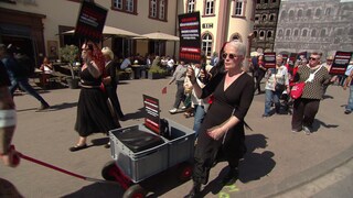 Demonstration in Trier gegen die Rückzahlung von Corona-Soforthilfen