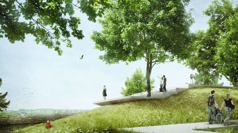 So könnte die Kienlesbergbastion in Ulm zur Landesgartenschau aussehen. (Quelle: Pressestelle, Stadt Ulm)