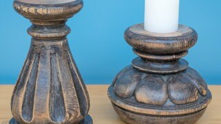 Kerzenständer aus alten Tischbeinen