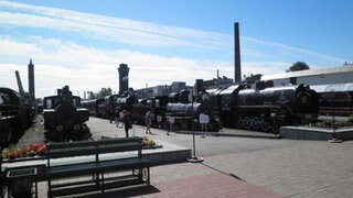 Das Eisenbahnmuseum am ehemaligen Warschauer Bahnhof in St. Ptersburg