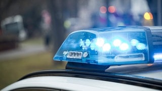 Polizeiwagen mit Blaulicht. (Symbolbild)