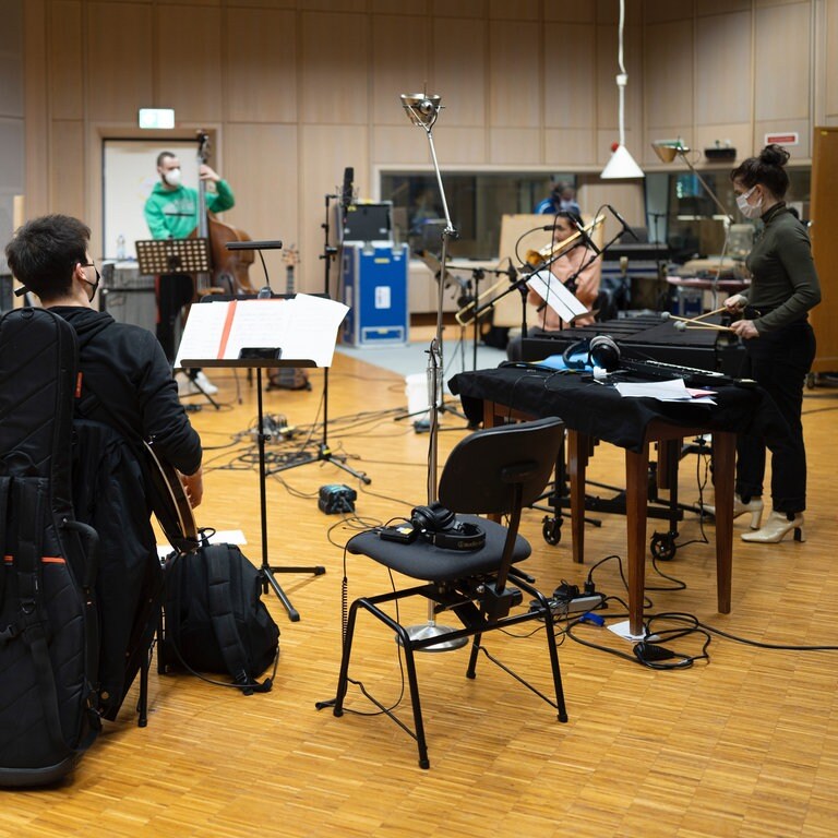 Proben beim SWR NEWJazz Meeting 2021 mit der Vibrafonistin Sasha Berliner