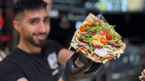 Döner in der Franchise-Filiale von Original Berliner Döner in Heilbronn