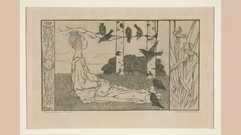Die sieben Raben, 1897, Heinrich Vogeler, 10,2 x 15 cm