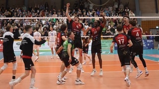 Ludwigsburg jubelt über den überraschenden 3:1-Sieg im zweiten Playoff-Viertelfinale gegen Friedrichshafen
