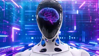 Innovationen bringen Rheinland-Pfalz voran: Ein futuristischer Roboter mit einem Gehirn-Symbol.