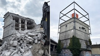 Der Würfelbunker in Ludwigshafen wird abgerissen