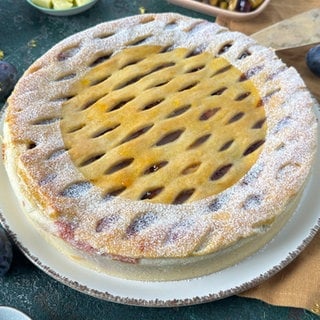 Vanille-Quarkkuchen mit Zwetschgen