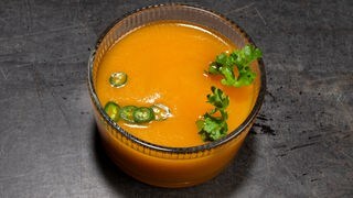 SWR1 Pfännle Streetfood Rezept für Paprika Ketchup aus gelben Tomaten, Paprika und Apfel.