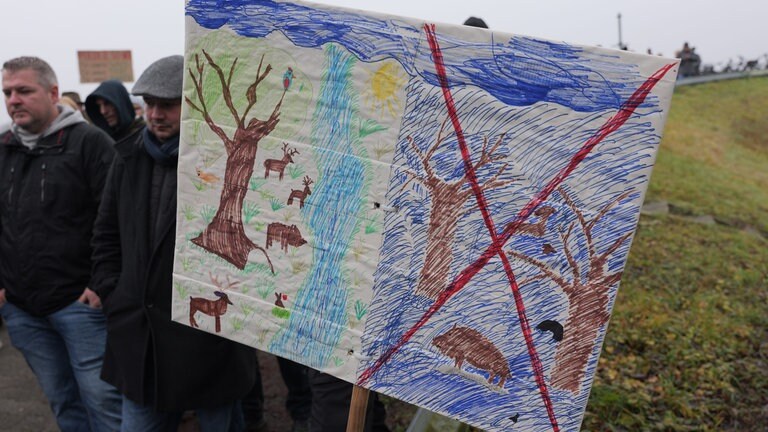 Etwa 2000 Menschen demonstrieren gegen geplanten Polder bei Whyl und Weisweil