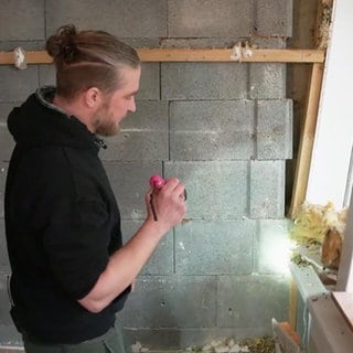 Herr Pippig mit Taschenlampe