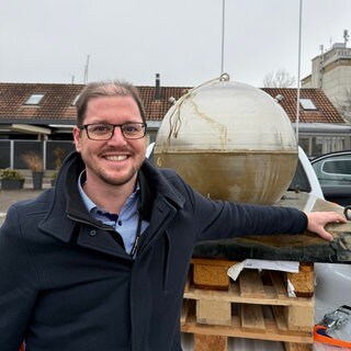 Silvan Paganini vom Schiffsbergeverein. Eine mit Gin gefüllte Kugel, die seit Ende 2022 vermisst wurde, wurde mit Hilfe eines Sonargeräts und eines Tauchroboters gefunden und identifiziert, sagte Paganini.