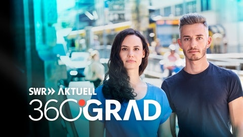 Leonie Maderstein (li.) und Marvin Neumann (re.) sind Hosts von "SWR Aktuell - 360 Grad". Beim Fotoshooting in Stuttgart.