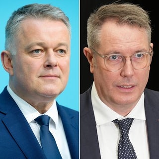 Die Spitzenkandidaten zur Landtagswahl Rheinland-Pfalz, Gordon Schnieder (CDU) und Alexander Schweitzer (SPD)
