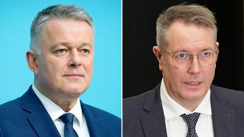 Die Spitzenkandidaten zur Landtagswahl Rheinland-Pfalz, Gordon Schnieder (CDU) und Alexander Schweitzer (SPD)