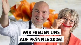 SWR1 Pfännle-Koch Eberhard Braun und Moderatorin Petra Klein freuen sich auf SWR1 Pfännle 2026!
